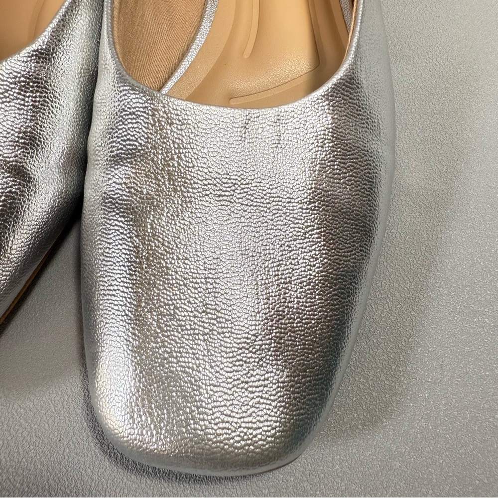 Franco Sarto Ariel Metallic Silver Square Toe Ballet Flats - Picture 10 of 15